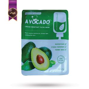 ماسک صورت ورقه‌ ای اسمایل اند سان‌ لایت smile & sunlight مدل آووکادو Avocado پک 1 عددی (اورجینال)