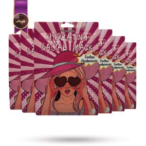 6 عدد ماسک صورت ورقه‌ ای پوکیانا PUQIANNA مدل آبرسان با سدیم هیالورونات Hydrating پک 1 عددی (اورجینال)