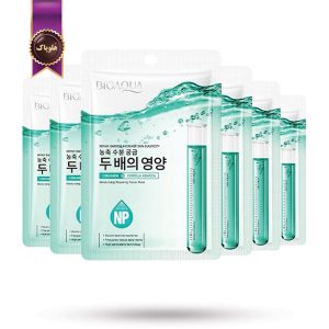6 عدد ماسک صورت ورقه‌ ای بیو آکوا BIOAQUA مدل حاوی سرامید و سنتلا آسیاتیکا Ceramide + Centella پک 1 عددی (اورجینال)