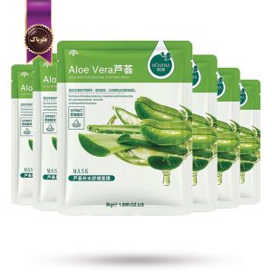 6 عدد ماسک صورت ورقه‌ ای هاچانا HCHANA مدل عصاره آلوئه‌ ورا Aloe Vera پک 1 عددی (اورجینال)