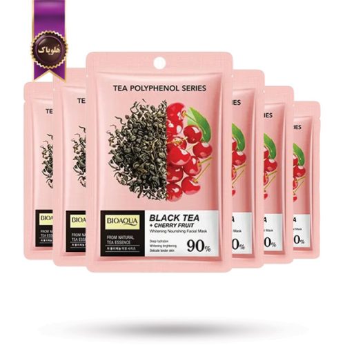 6 عدد ماسک صورت ورقه‌ ای بیوآکوا BIOAQUA مدل چای سیاه و گیلاس Black Tea & Cherry پک 1 عددی (اورجینال)