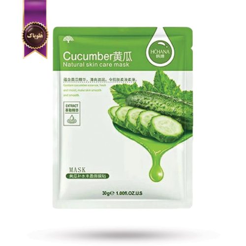 ماسک صورت ورقه‌ ای هاچانا HCHANA مدل عصاره خیار Cucumber پک 1 عددی (اورجینال)
