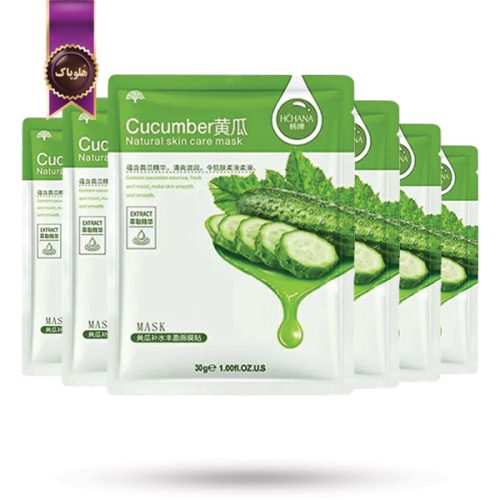 6 عدد ماسک صورت ورقه‌ ای هاچانا HCHANA مدل عصاره خیار Cucumber پک 1 عددی (اورجینال)