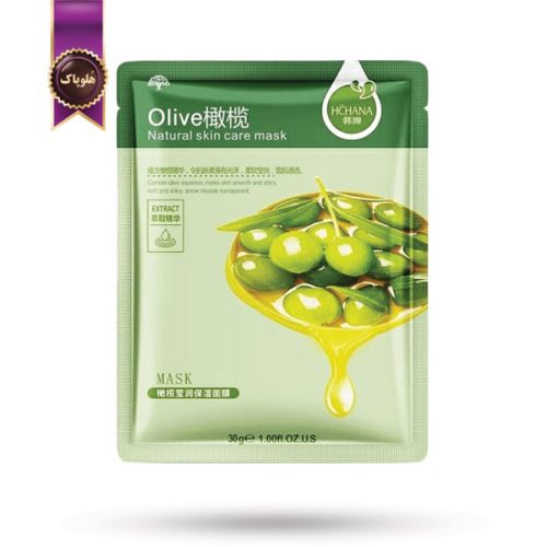 ماسک صورت ورقه‌ ای هاچانا HCHANA مدل عصاره زیتون Olive پک 1 عددی (اورجینال)