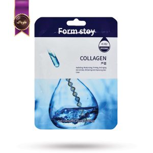 ماسک صورت ورقه‌ ای فارم استی Form stoy مدل کلاژن Collagen پک 1 عددی (اورجینال)