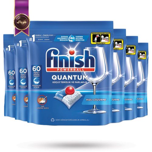 6 بسته قرص ماشین ظرفشویی فینیش Finish مدل کوانتوم Quantum بسته 60 عددی