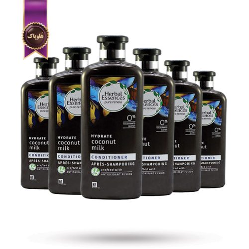 6 عدد نرم‌ کننده مو هربال اسنسز Herbal Essences مدل شیر نارگیل آبرسان Coconut Milk Hydrate حجم 400 میلی لیتر (اورجینال)