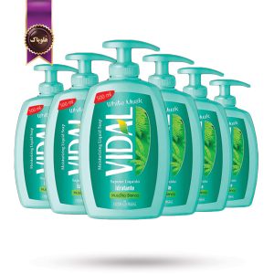 6 عدد صابون مایع ویدال Vidal مدل رایحه مشک سفید White Musk حجم 500 میلی‌ لیتر (اورجینال)