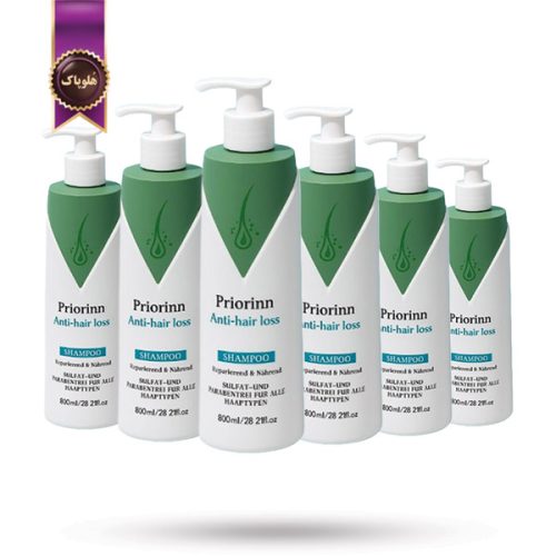 6 عدد شامپو مو پریورین Priorinn مدل ضد ریزش مو Anti-hair loss حجم 800 میلی‌ لیتر (اورجینال)