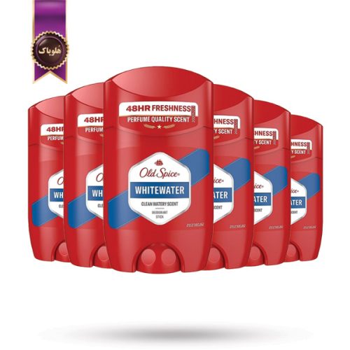 6 عدد دئودورانت استیکی مردانه اولد اسپایس Old Spice مدل وایت واتر WhiteWater حجم 50 میلی‌ لیتر (اورجینال)