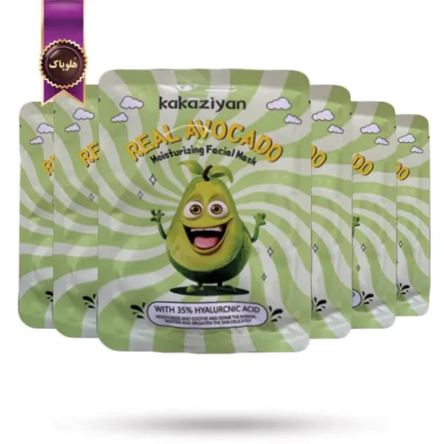 6 عدد ماسک صورت ورقه‌ ای کاکازیان Kakaziyan مدل آووکادو Avokado پک 1 عددی (اورجینال)
